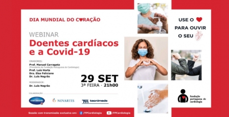 Assista hoje ao webinar "Doentes cardíacos e a COVID-19"